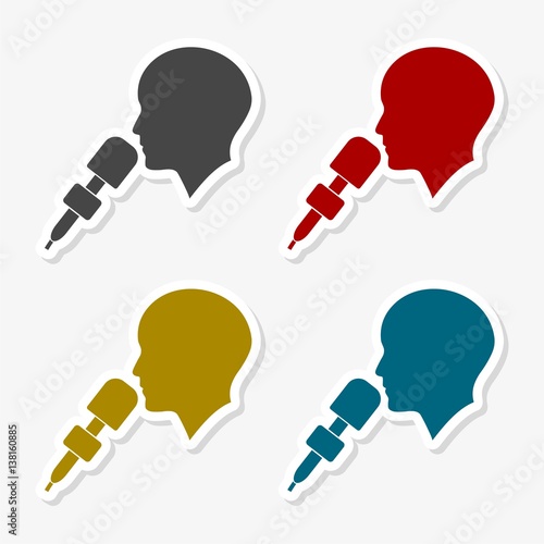Man with microphone, Speaker icon - Illustration
