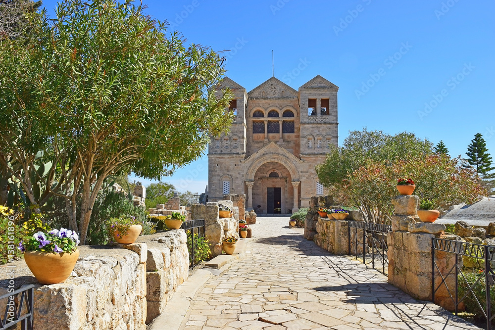 Church of the Transfiguration, Mount Tabor, Galilee, Israel - obrazy, fototapety, plakaty 