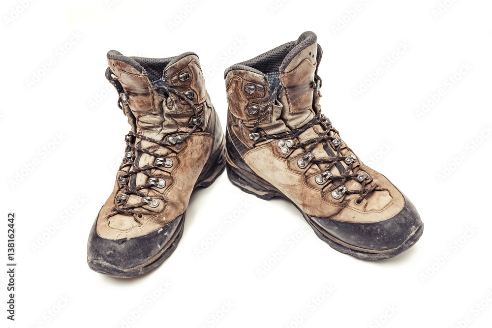 Hiking boots isolated on white background Hiking boots isolated on white background