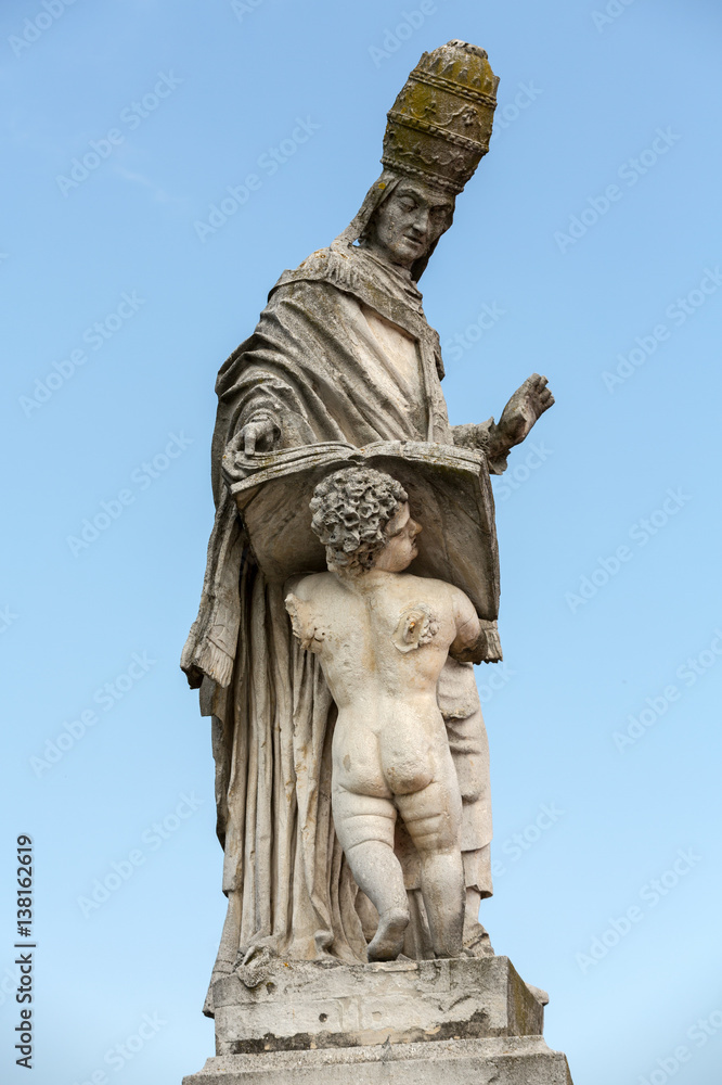 Statue on Piazza of Prato della Valle, Padova, Italy.