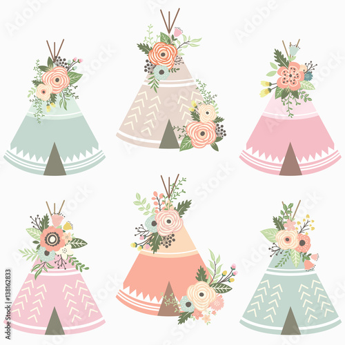 Floral Teepee Elements