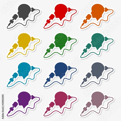 Speaker icon, Man with microphone - Illustration