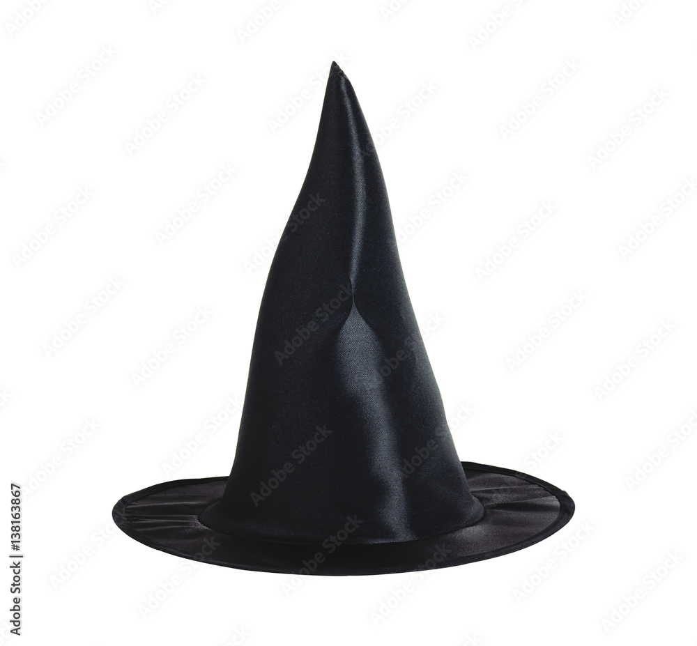 Εκτύπωση καμβά Black halloween witch hat isolated on white