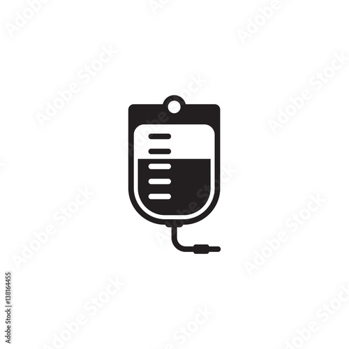 Blood Bag and Medical Services Icon. Flat Design.