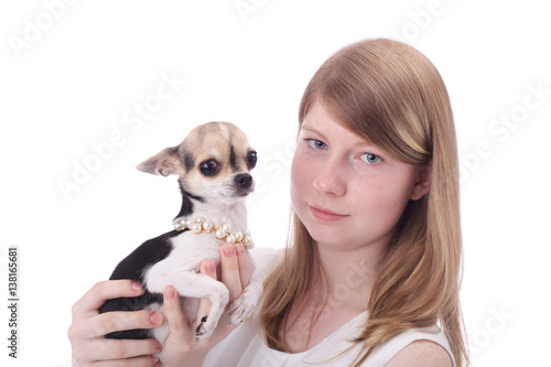 Fototapeta Naklejka Na Ścianę i Meble -  Girl and dog