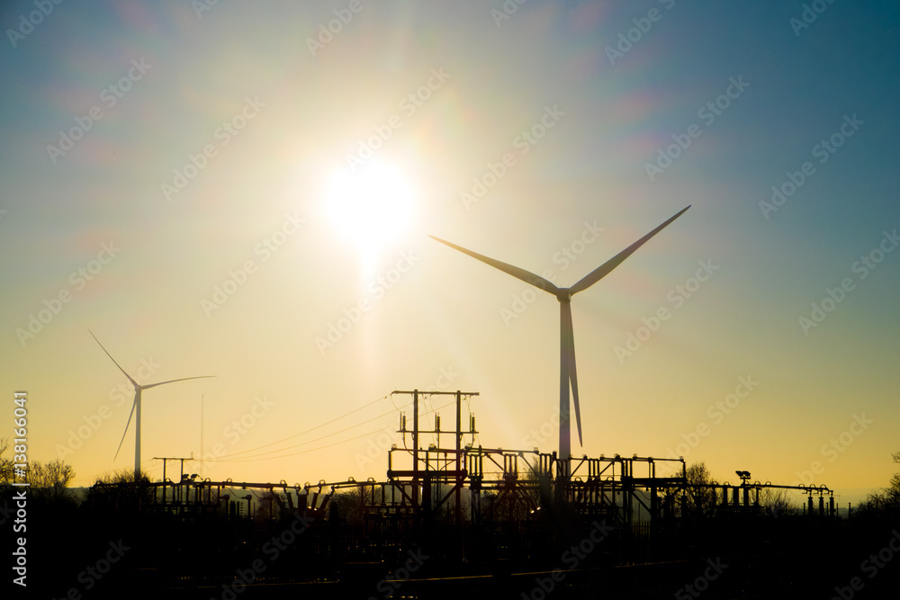 Wind turbine and electricity substation