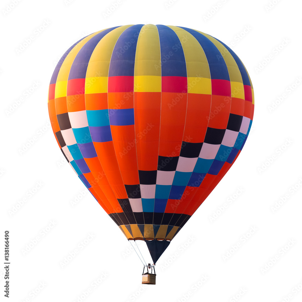 Fototapeta premium colorful (multi colors) hot air balloon isolated on white background