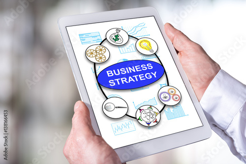 Business strategy concept on a tablet