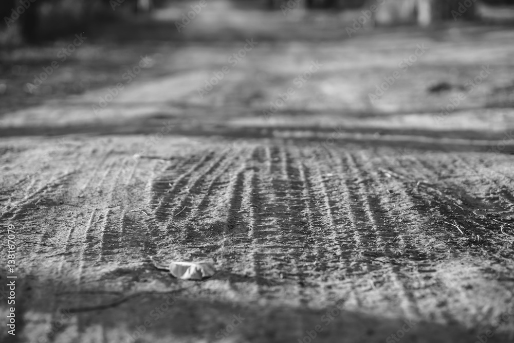 Fototapeta premium Dirt road with wheel track.