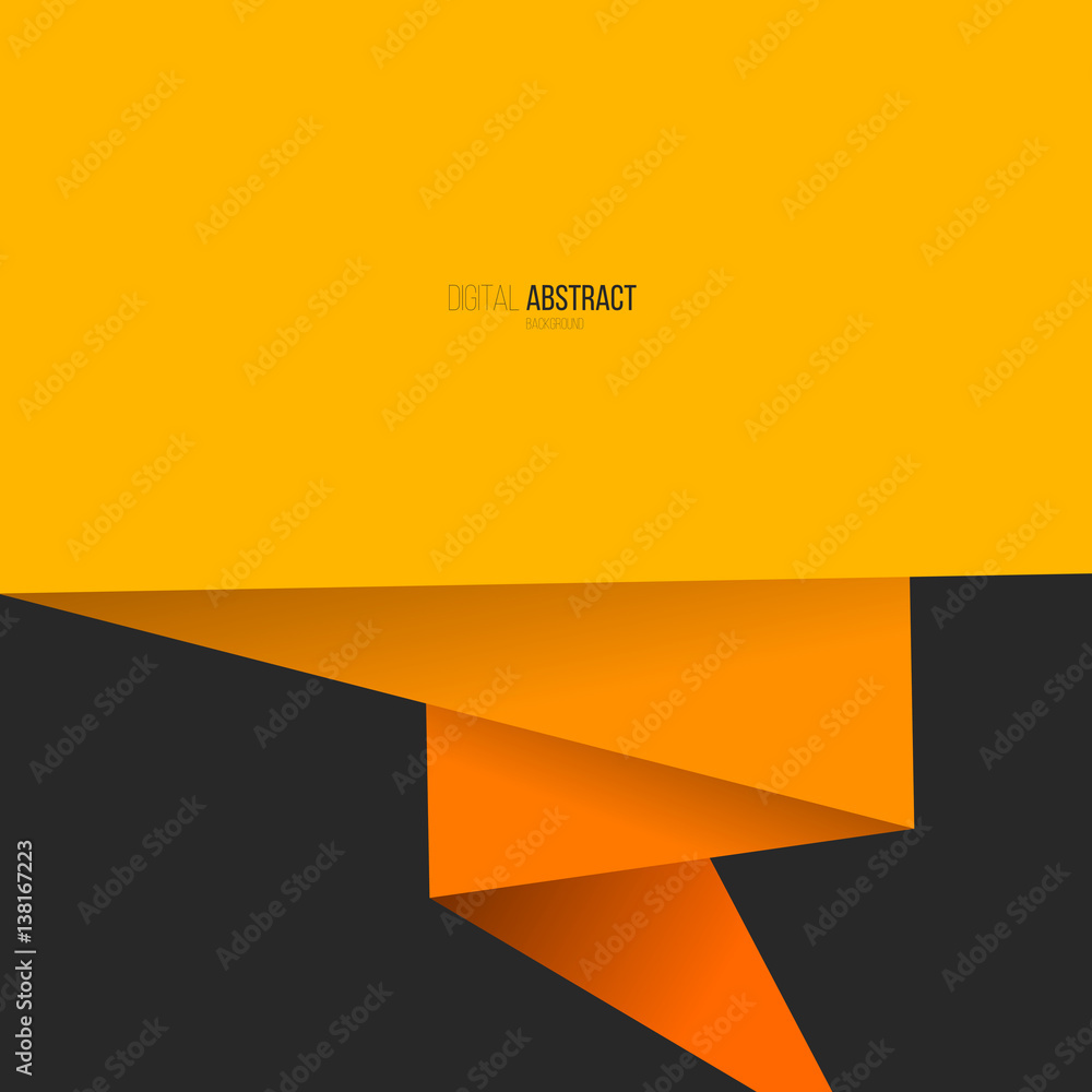 Abstract background with simple modern origami paper form. Vector illustration.