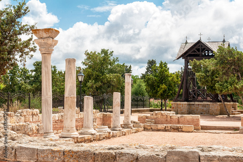 The remains of the ancient city of Chersonesus. Founded by the ancient Greeks. Hersones ruins, archaeological park, Sevastopol, Crimea photo