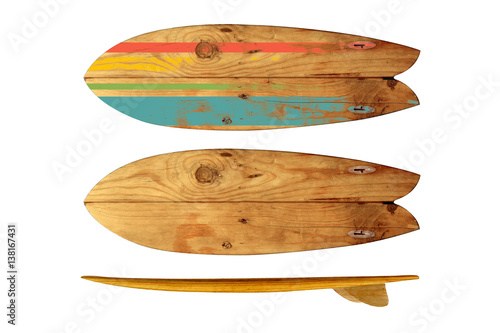 Vintage surfboard isolated on white - Retro styles 60's