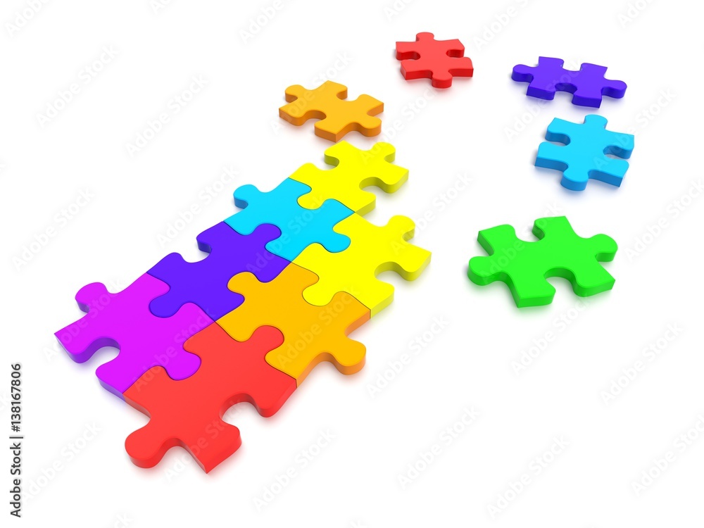 3D rendered Jigsaw Puzzle concept, depicting teamwork and connection 3D rendered Jigsaw Puzzle concept, depicting teamwork and connection
