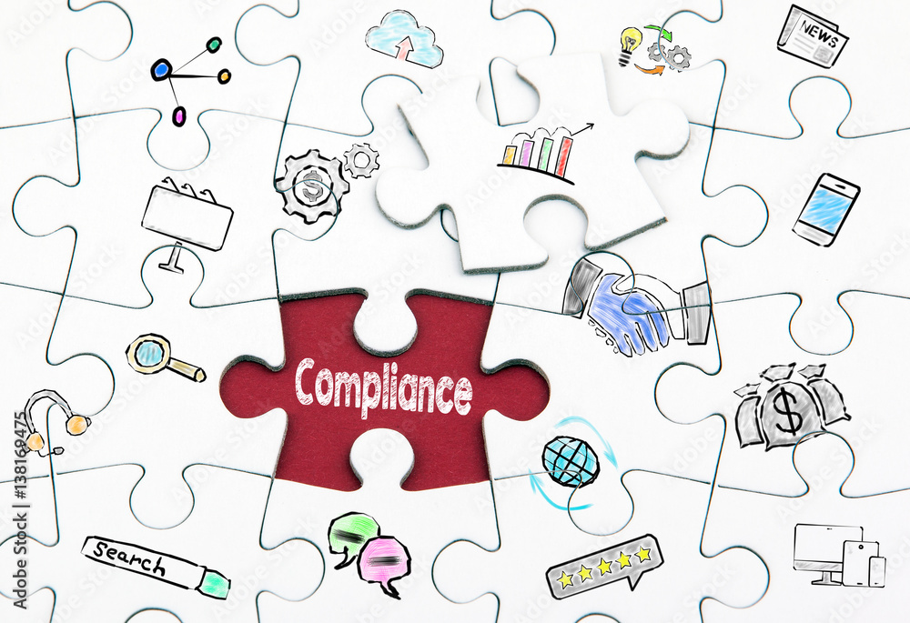 Compliance concept. White last piece of a Puzzle.