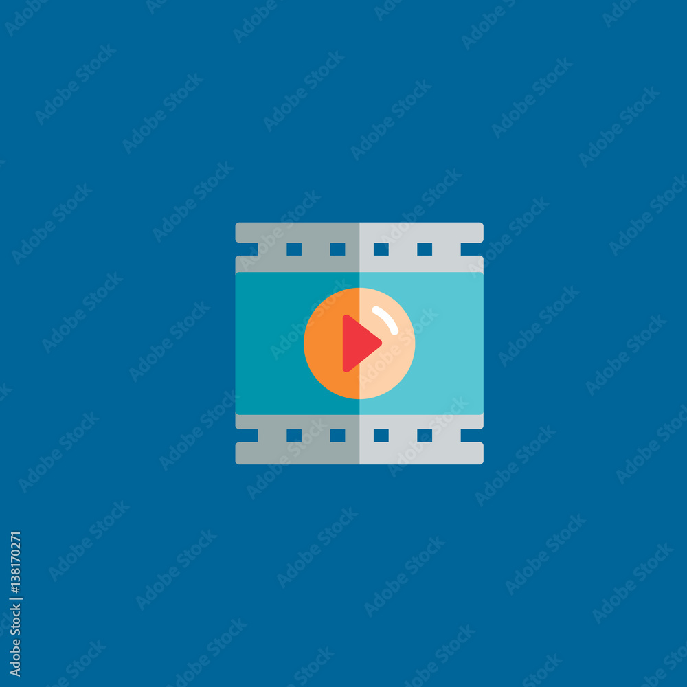 video player icon flat design