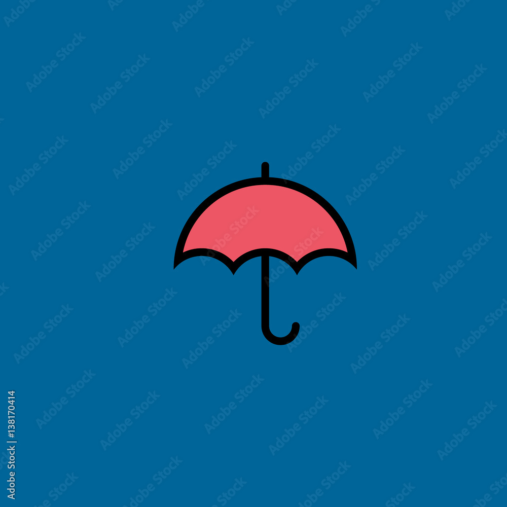 umbrella icon flat design