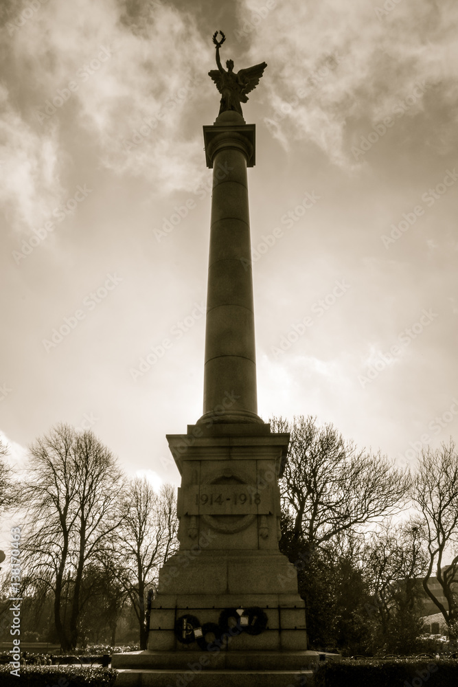 Sunderland War Memorial C at Mowbray Gardens in Sepia