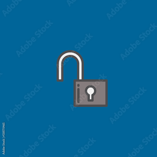 unlocked icon flat design