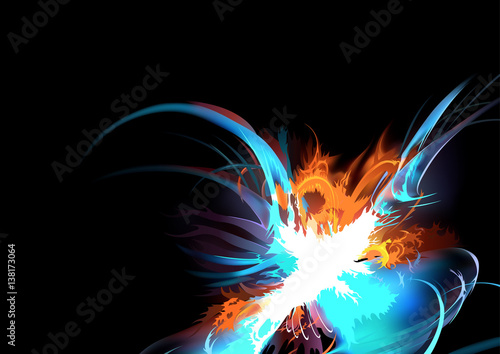 Abstract Colorful Explosion - Detailed Artistic Background Illustration, Vector