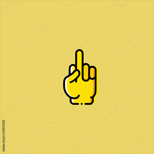 middle finger icon flat design
