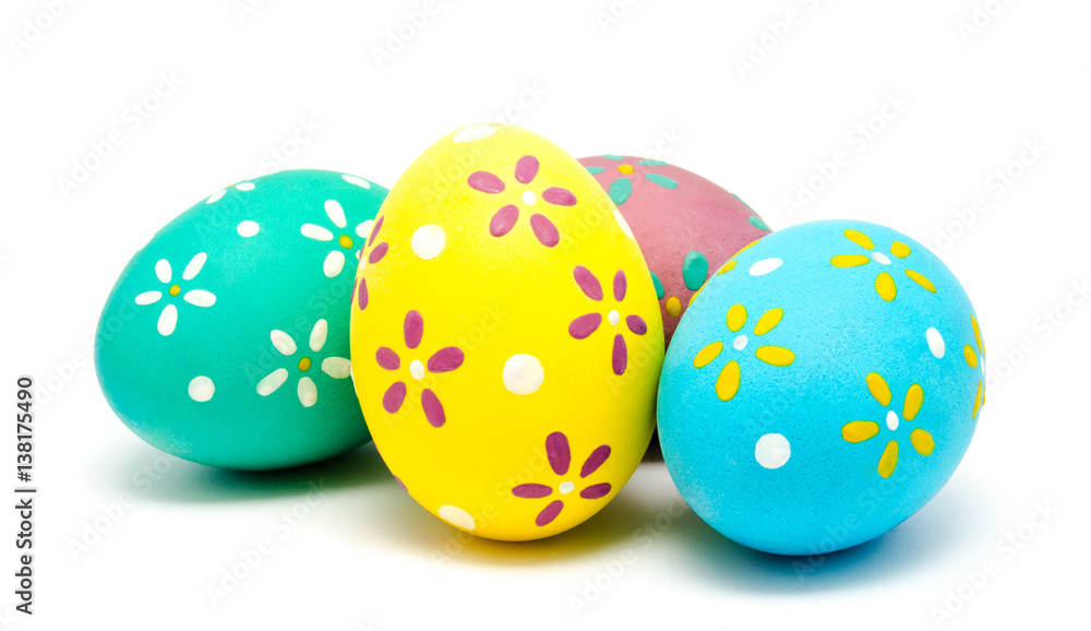 Perfect colorful handmade easter eggs isolated Perfect colorful handmade easter eggs isolated