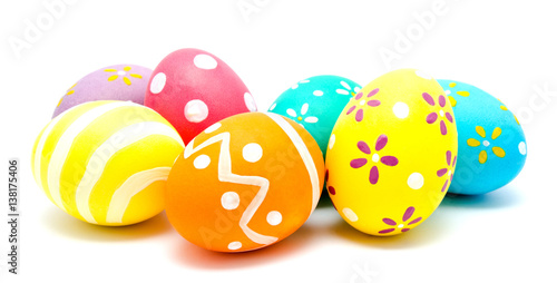 Perfect colorful handmade easter eggs isolated