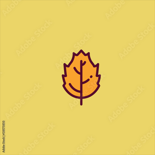 leaf icon flat design