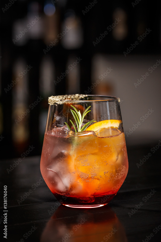 Pomegranate and orange cocktail