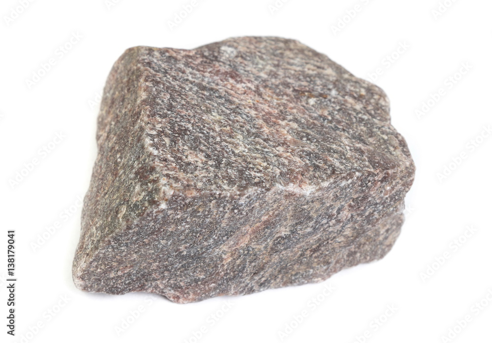 Single natural stone on white background Single natural stone on white background
