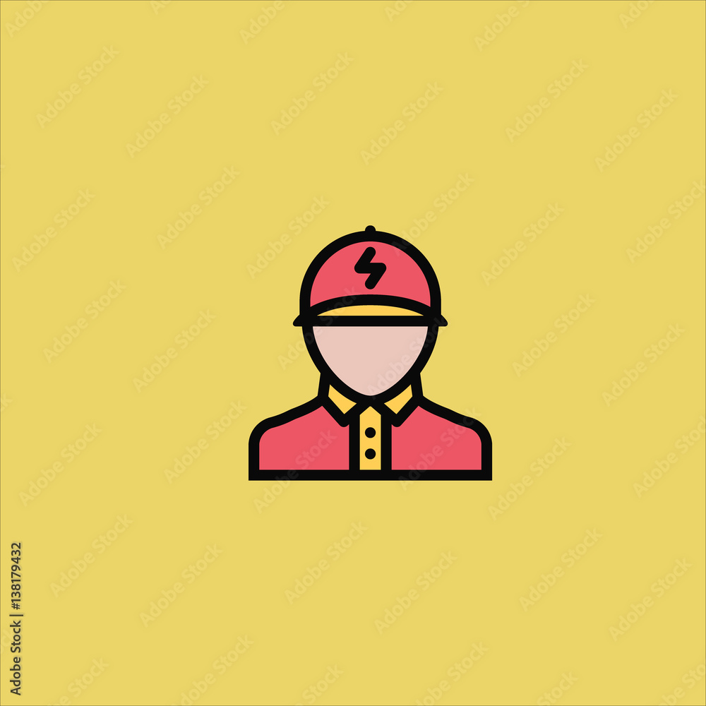 electrician icon flat design electrician icon flat design
