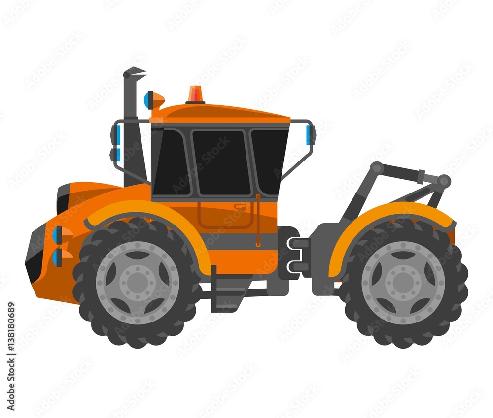 Bulldozer machine for building or construction vector icon