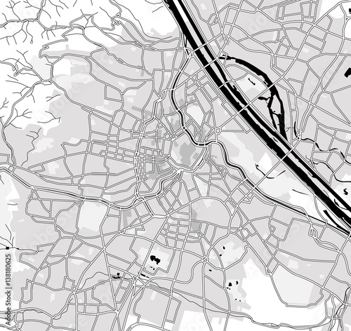 Vector color map of  Milan, Italy. City Plan of  Milan
