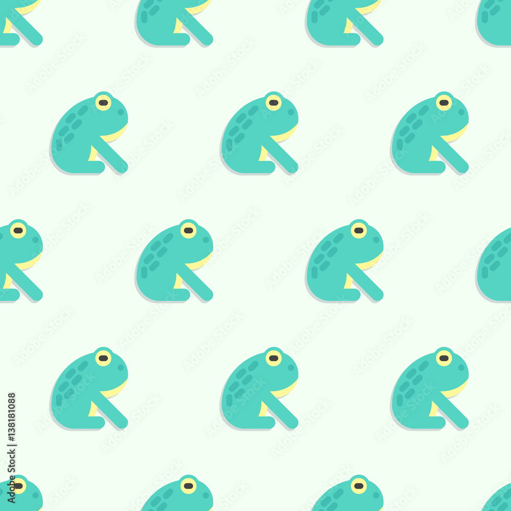 Green frog seamless pattern