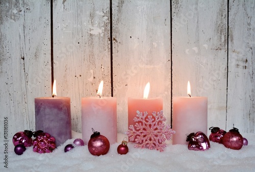 Grußkarte - Adventskerzen P...