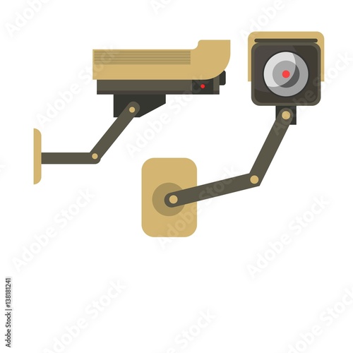 Day and Night wireless surveillance camera isolated on white