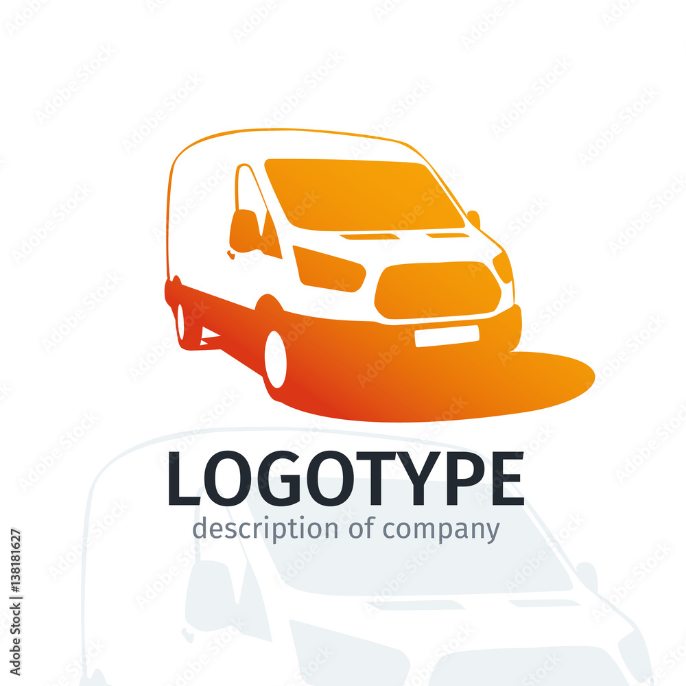 Car repair or delivery service label. Vector logo design template. Concept for automobile repair service, spare parts store.