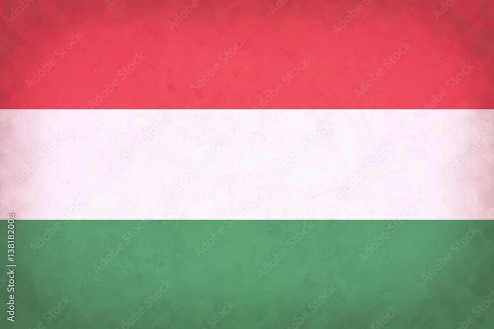 Old Hungary flag background  on concrete