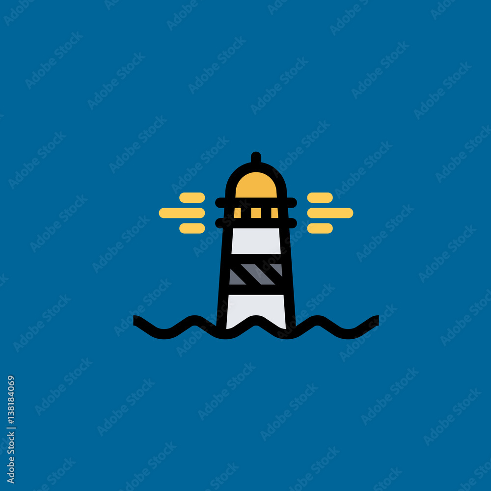 lighthouse icon flat design