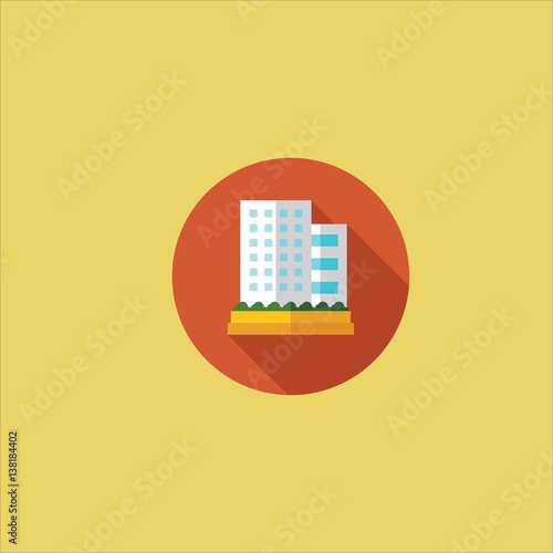 multistory building icon flat design