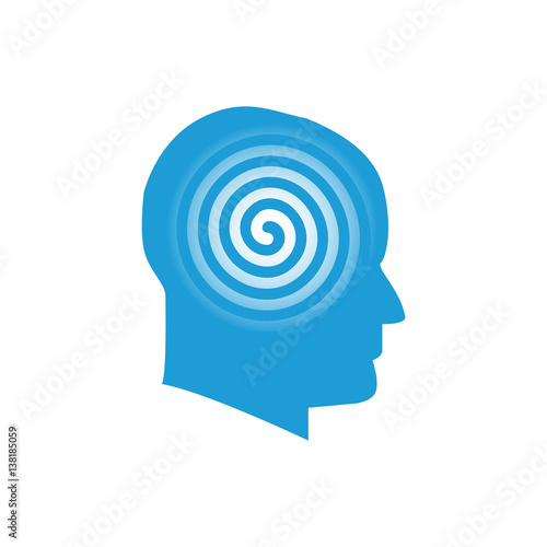 Head with spiral logo symbol