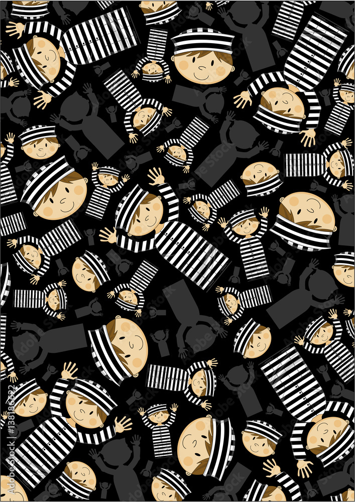 Cute Cartoon Prisoner Pattern Cute Cartoon Prisoner Pattern