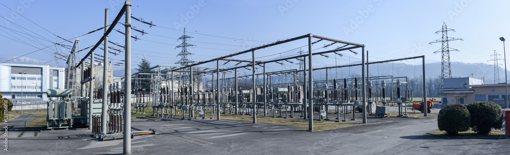 Fototapeta premium Power station for making Electricity at Lugano