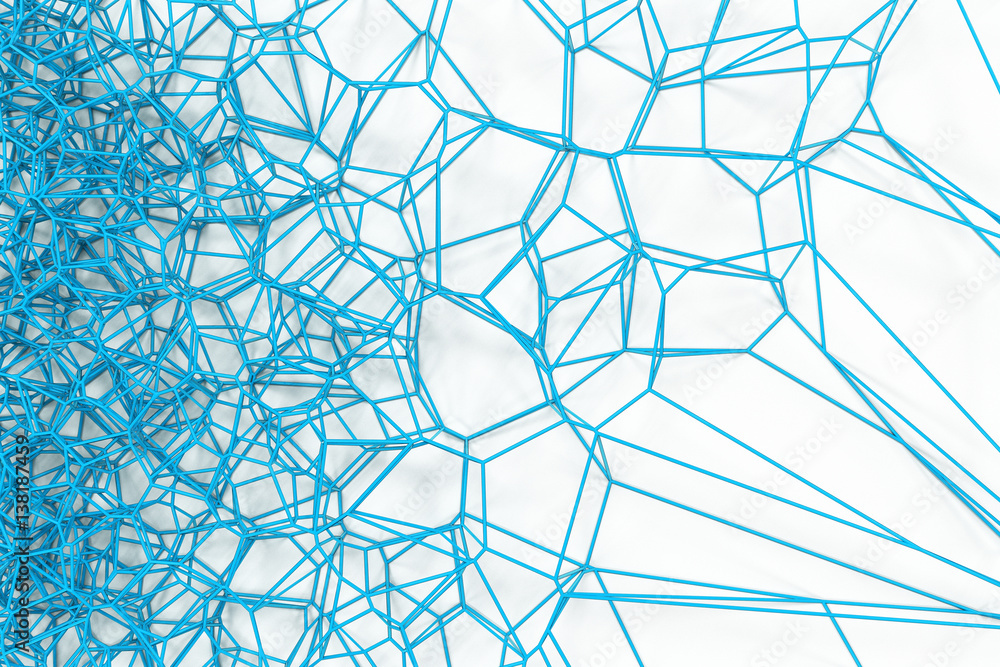 Abstract 3d voronoi lattice on white background Abstract 3d voronoi lattice on white background
