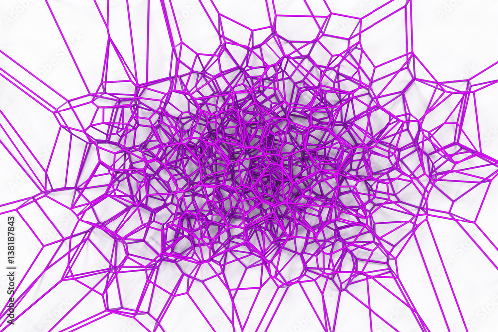 Abstract 3d voronoi lattice on white background Abstract 3d voronoi lattice on white background