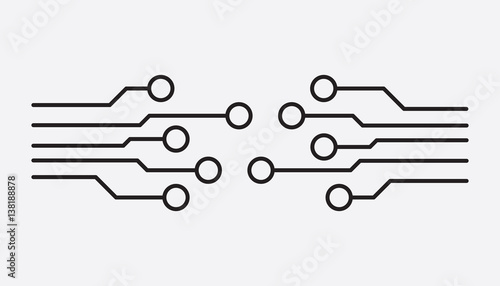 Circuit board icon. Technology scheme symbol flat vector illustration on white background.