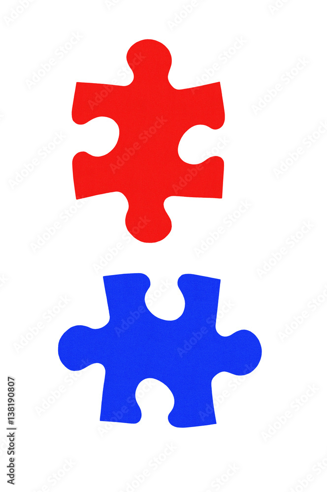 Colorful puzzles closeup isolated on white Colorful puzzles closeup isolated on white
