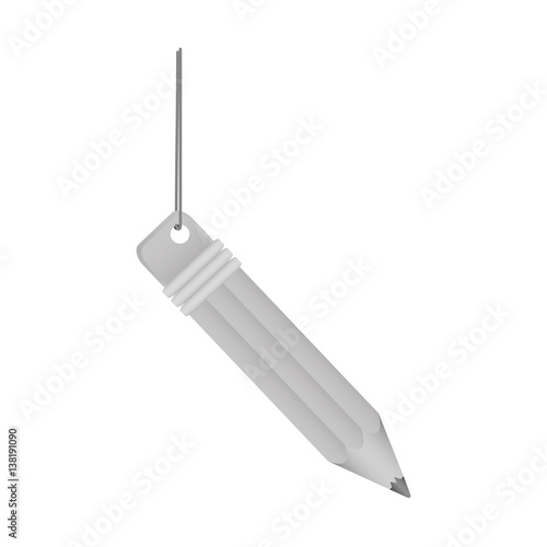 silhouette pencil hanging icon stock, vector illustrtion design image