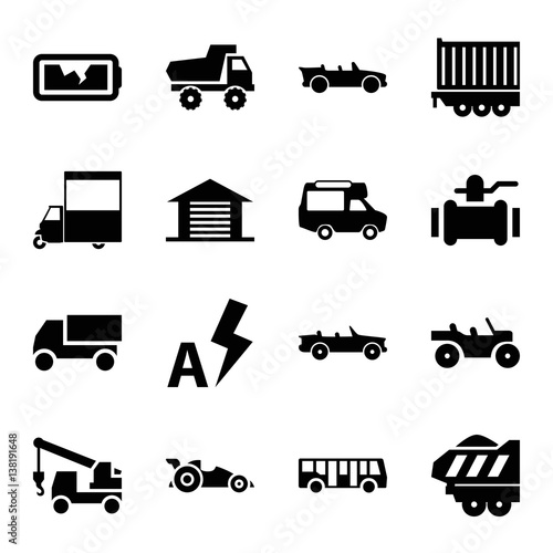 Set of 16 auto filled icons