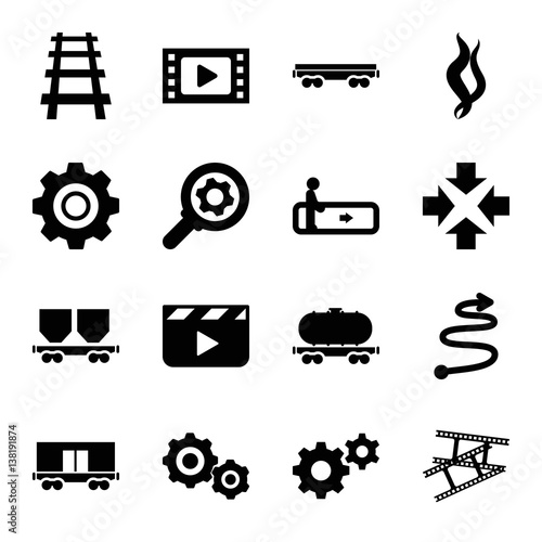 Set of 16 motion filled icons