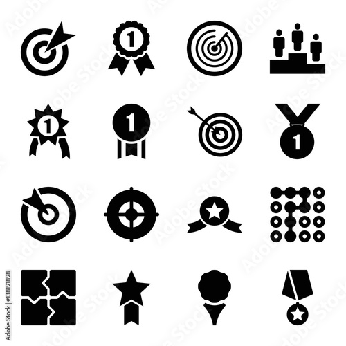 Set of 16 challenge filled icons © HN Works